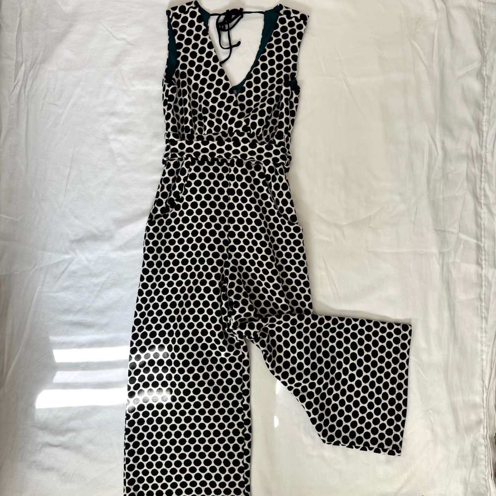 Anthropologie Eva Franco Wide-Leg Polka Dot Jumpsuit | XSP | $32